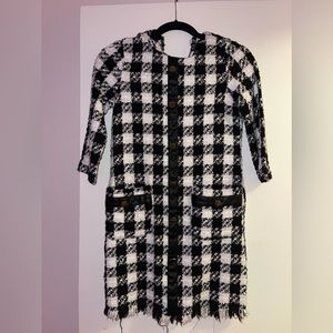 Zara tweed black and white houndstooths dress very cute worn once
